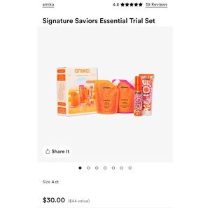 amika trial set in orange and pink packaging